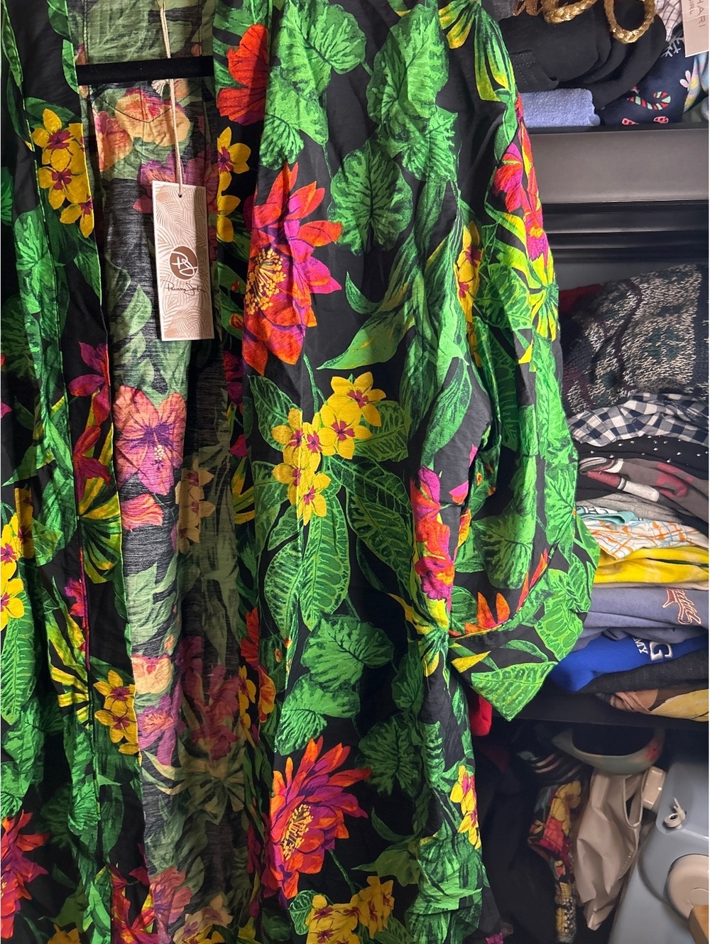 Panama Jack Women's Floral Tropical Kimono Cardigan Size M